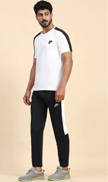 Men & Women White Black Nike Style Track Suit 2Pcs – Comfortable Sportswear Set