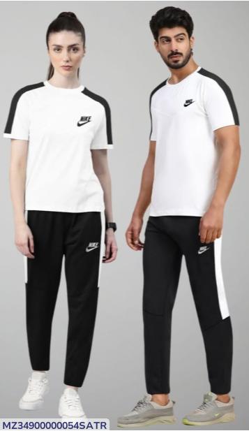 Men & Women White Black Nike Style Track Suit 2Pcs – Comfortable Sportswear Set