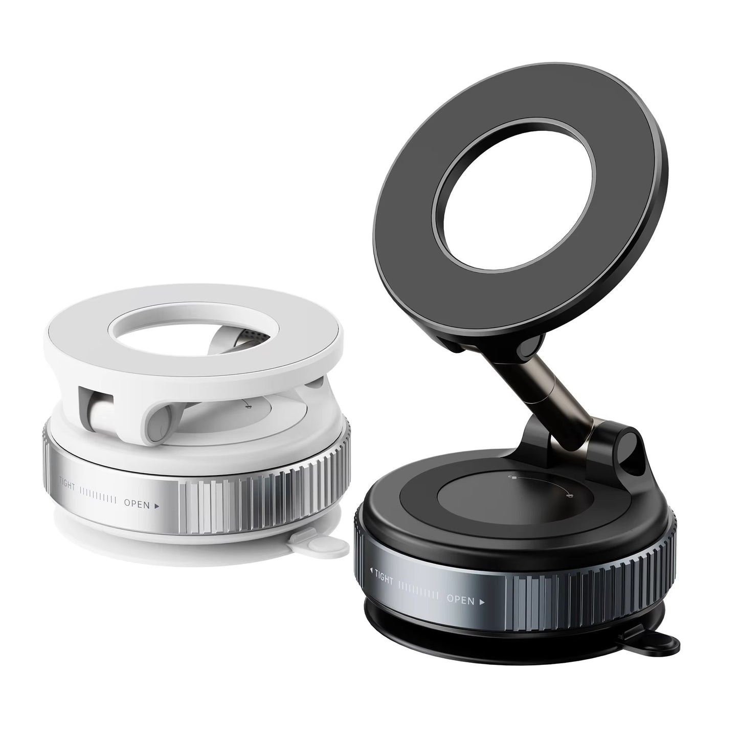 Adjustable MagSafe Holder for iPhone & Android Vacuum Magnetic Suction Cup Folding Swivel Stand – Double-Sided Universal Mobile Phone Holder