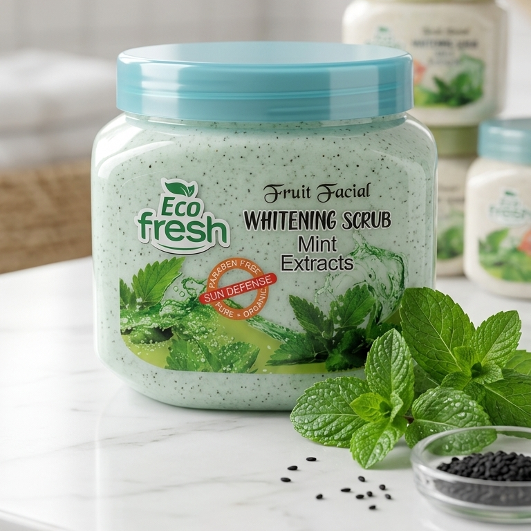 Eco Fresh Whitening Scrub 300ML – Deep Cleansing & Brightening Face and Body Scrub (Apricot Extracts)