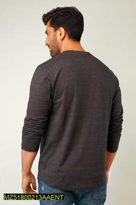 Men’s Essential Charcoal Heather Long Sleeve Crew Neck T-Shirt