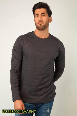 Men’s Essential Charcoal Heather Long Sleeve Crew Neck T-Shirt