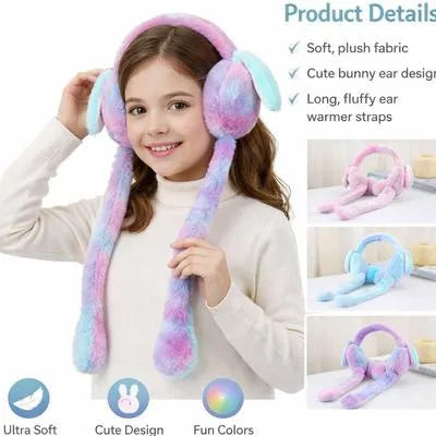 Fluffy Winter Headband with Long Straps