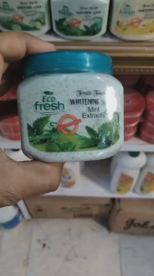 Eco Fresh Whitening Scrub 300ML – Deep Cleansing & Brightening Face and Body Scrub (Apricot Extracts)